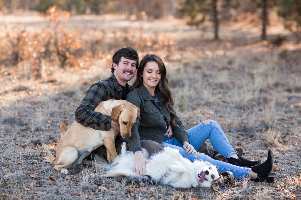 Couples session with dogs