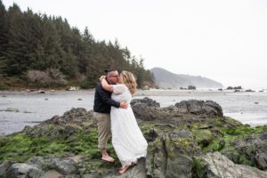 Brookings mossy rock engagement