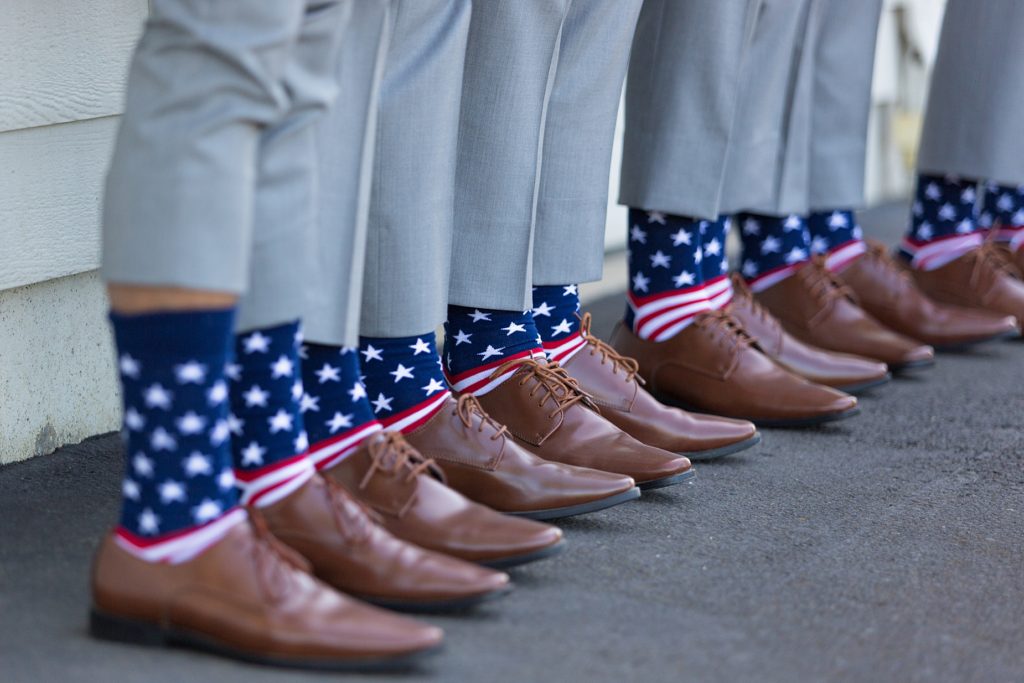 American flag socks for wedding