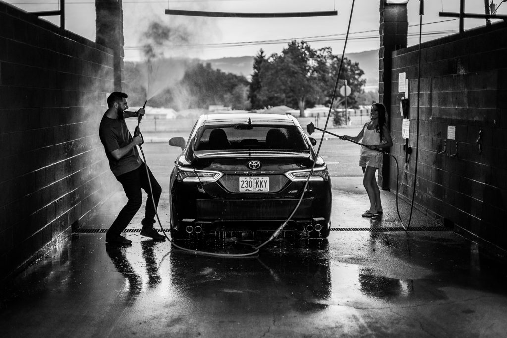 Oregon car wash engagement