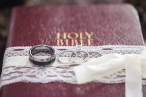 wedding rings on Bible