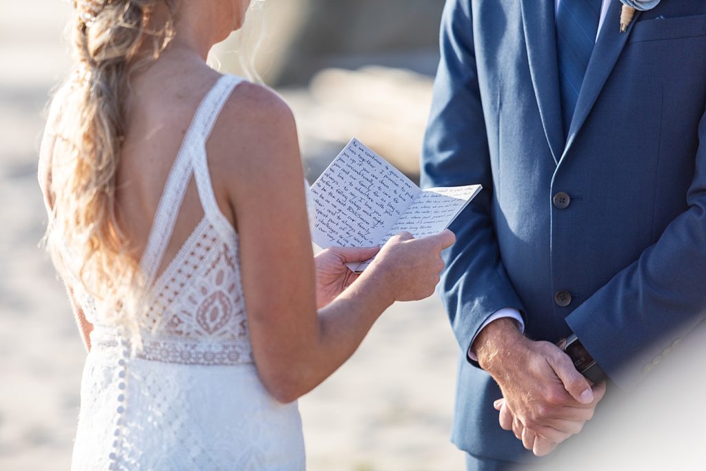 wedding vows on the beach